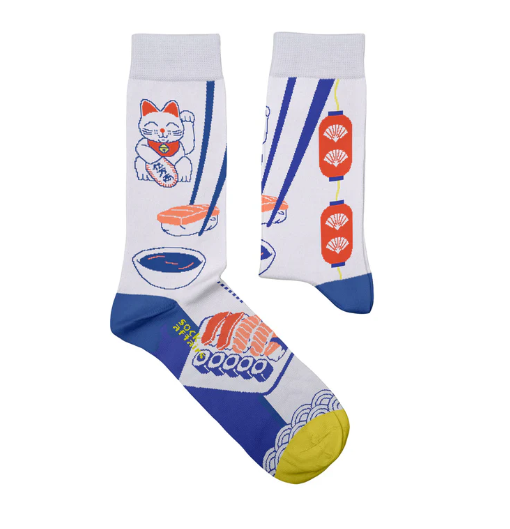 Chaussettes sushi chat chanceux japonais