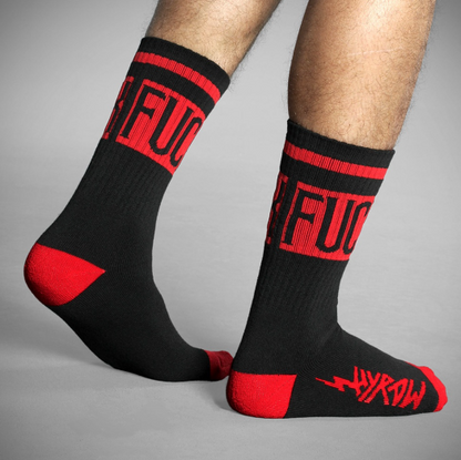 Chaussette Hyraw fuck noir et rouge