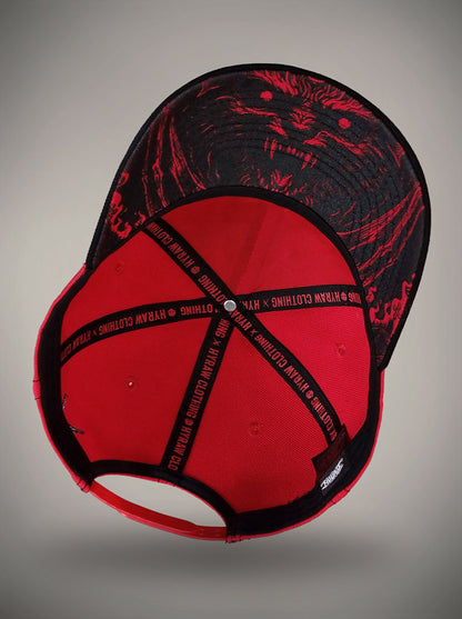 Casquette HELLBAT rouge et noir chauve souris démoniaque