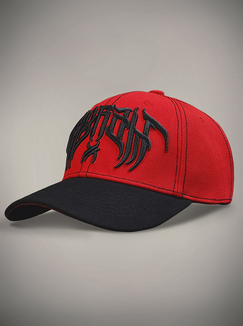 Casquette HELLBAT rouge et noir chauve souris démoniaque