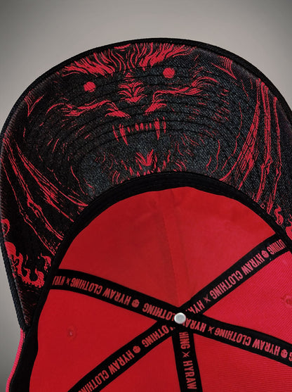 Casquette HELLBAT rouge et noir chauve souris démoniaque
