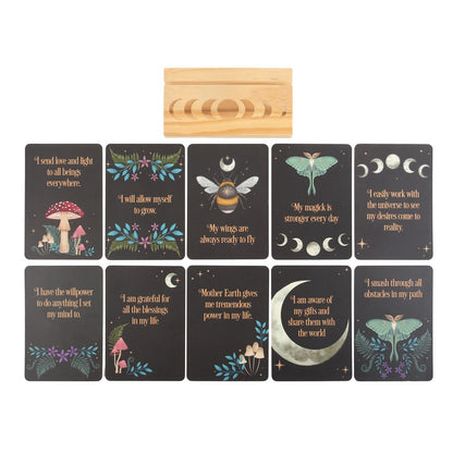 Affirmation Cards with Wooden Stand Dark Forest