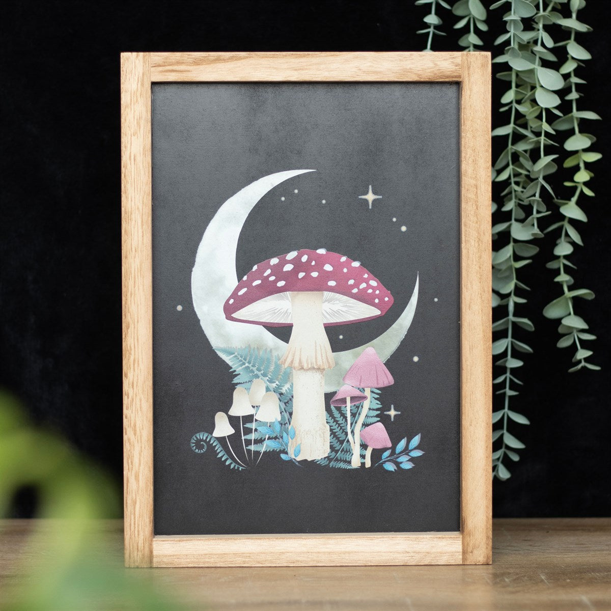 Cadre impression d'art mural de champignons forestiers