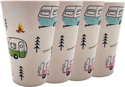 Ensemble de 4 Gobelets de Pique-nique en Plastique Recyclé rPET 450ml Wildwood - Caravane