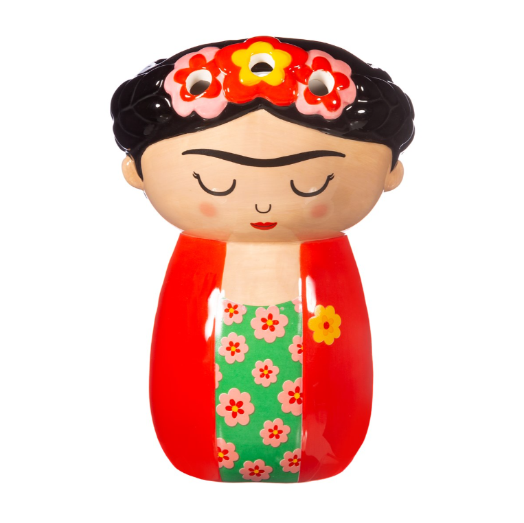 Pot de fleur Frida Kahlo rouge