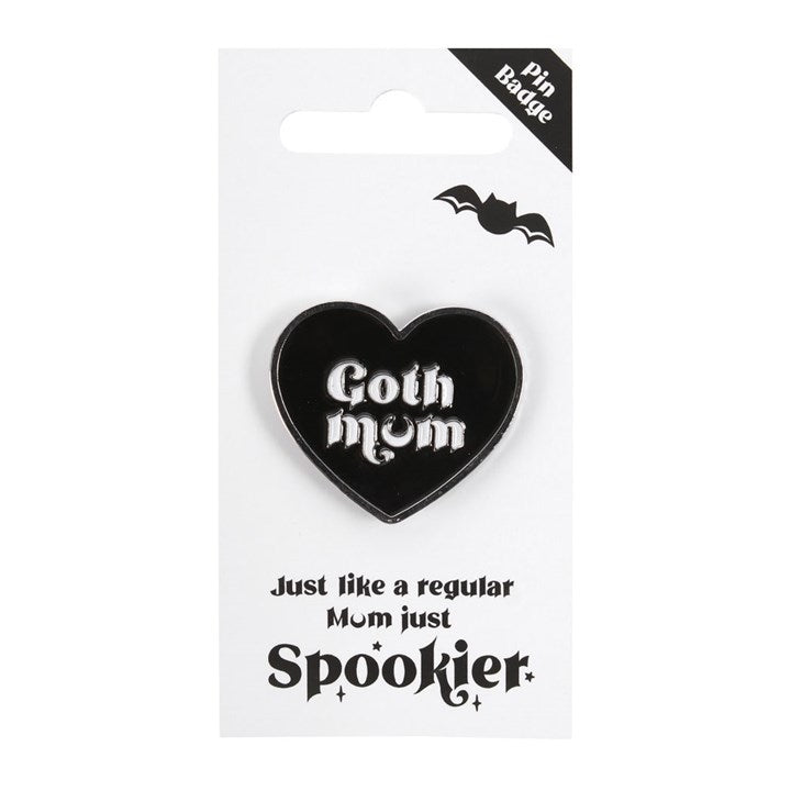 Broche Goth Mum en forme de coeur