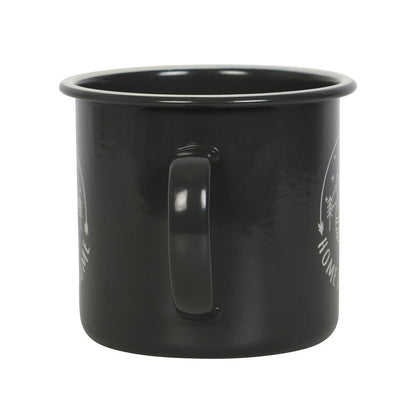 Tasse / mug en émail camping grise foncé