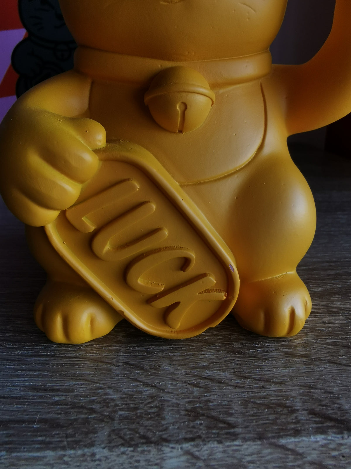( Défaut ) Petite figurine de chat chanceux jaune maki neko fuck
