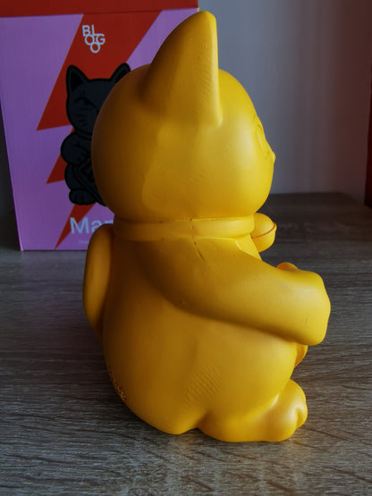 ( Défaut ) Petite figurine de chat chanceux jaune maki neko fuck