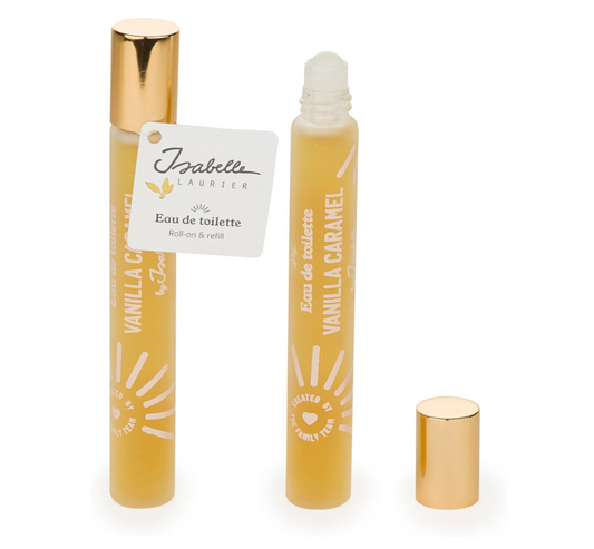 ISABELLE LAURIER - Eau de toilette pour femme - Parfum de poche Roll on VANILLE CARAMEL - Format voyage 10ml - Made in France