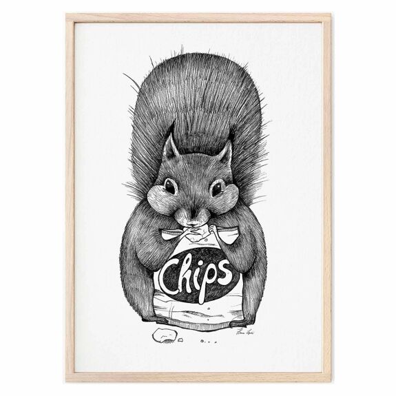 Affiche impression d'art [Papier Fine Art] - Chipmunk - A3