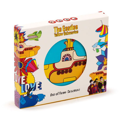 Lot de 4 Dessous de Verre - The Beatles Yellow Submarine