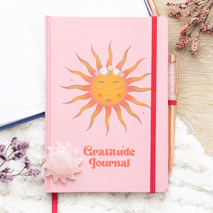 Le journal avec stylo à quartz rose " Sun Gratitude "