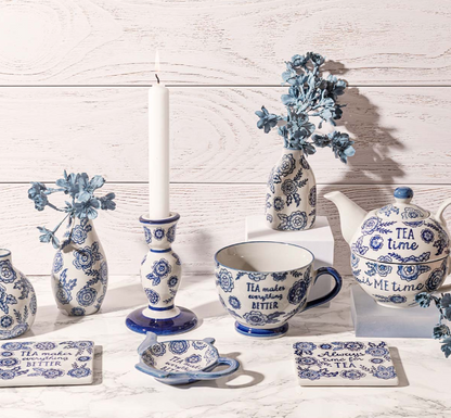Lot de 4 dessous de verre bleu Willow