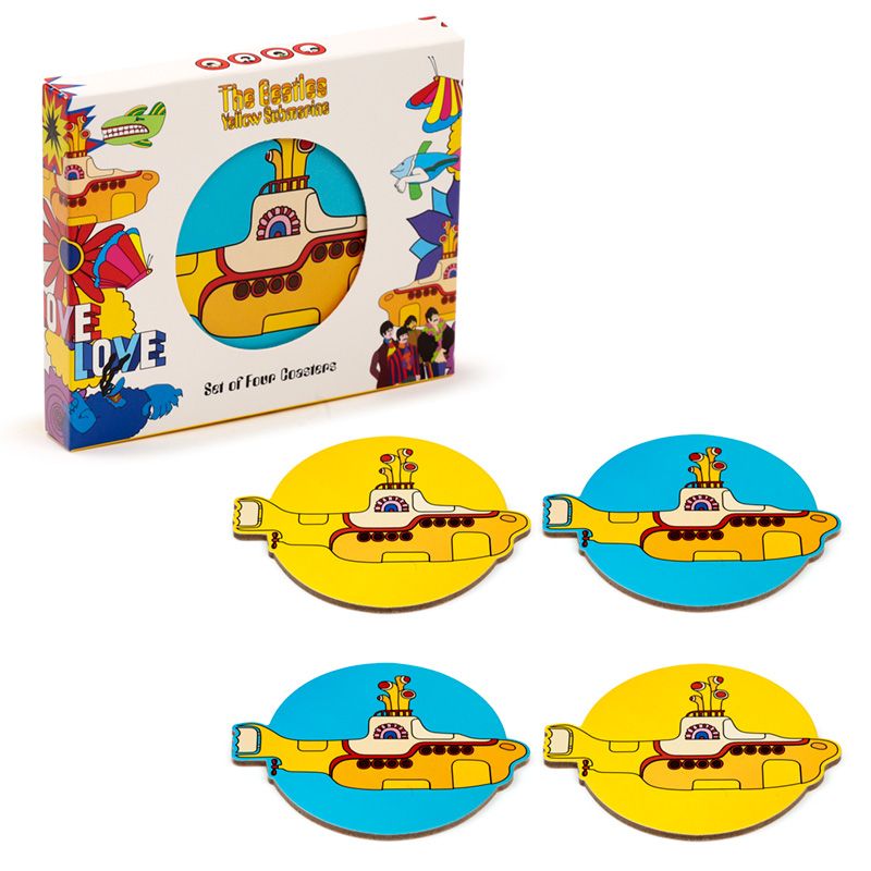 Lot de 4 Dessous de Verre - The Beatles Yellow Submarine