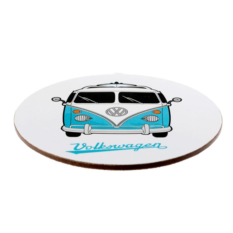 Ensemble Mug Porcelaine & Dessous de Verre Volkswagen - Van Bus Combi VW T1