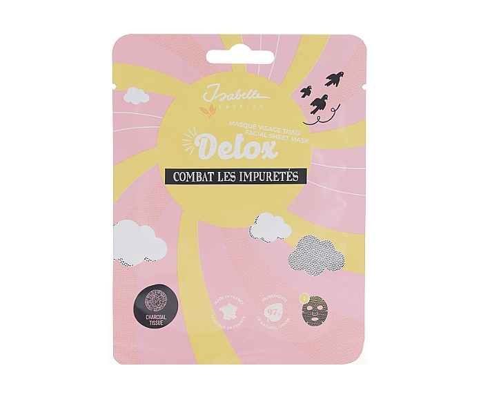 Masque tissu pour visage, Detox – Charcoal - Isabelle Laurier