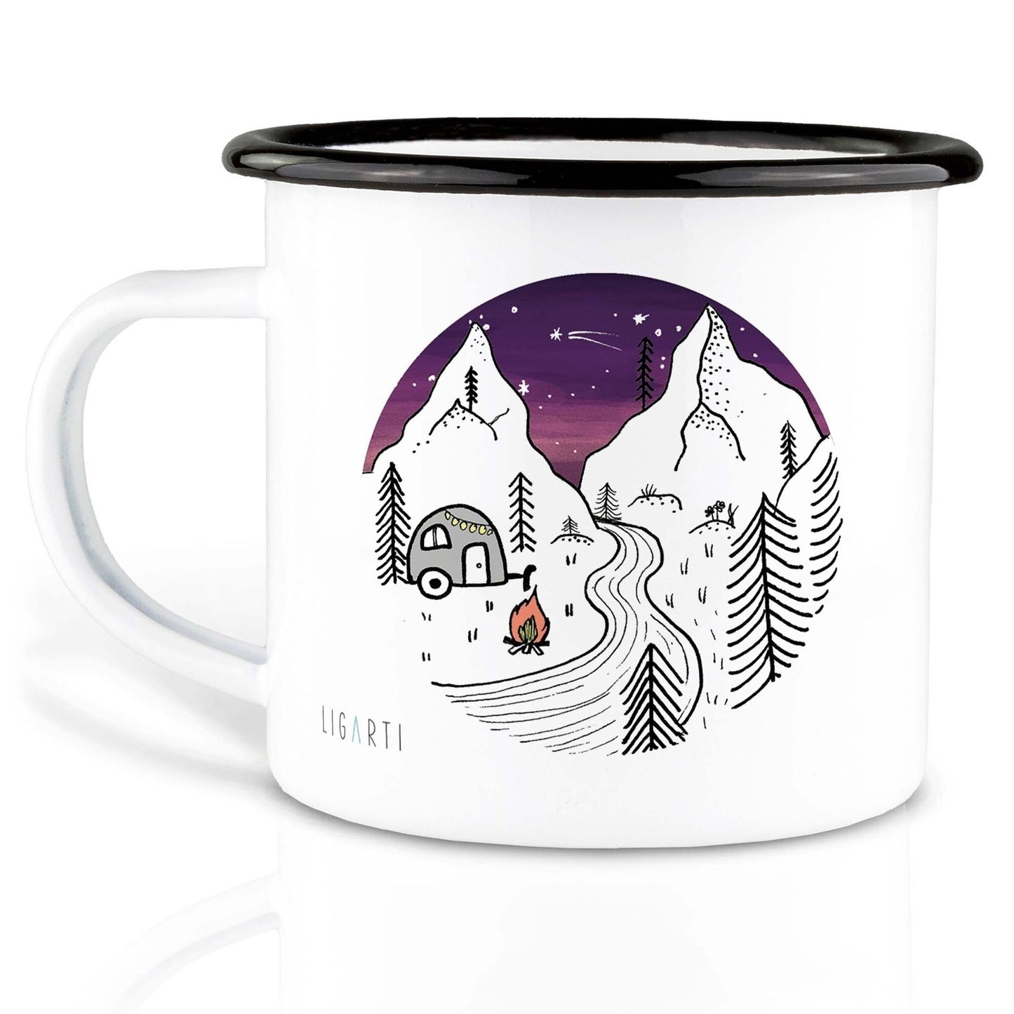 Mug émaillé - Camping Jour et Nuit - 300ml