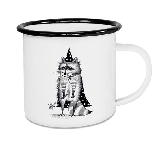 Mug émaillé - raton laveur magicien - 300ml