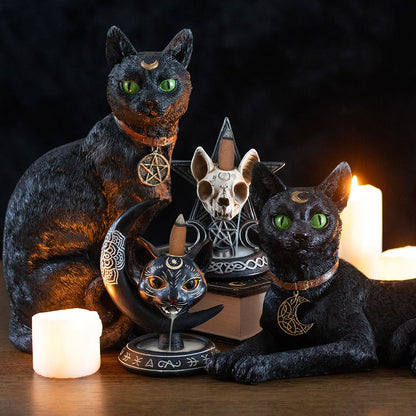 Brûleur d'encens à reflux pour squelette chat Ouija