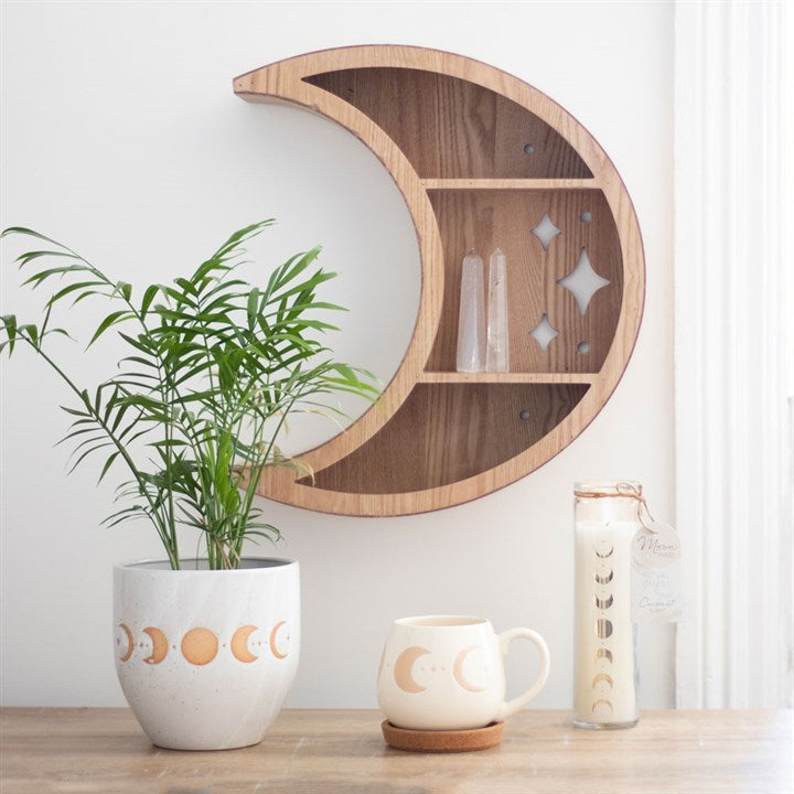 Etagère murale en forme de lune witchy