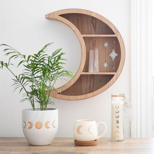 Etagère murale en forme de lune witchy