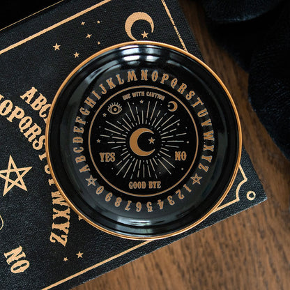 Plat à bibelots rond noir pour plateau parlant ouija