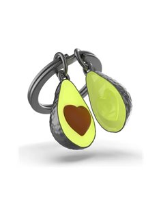 Porte clé metalmorphose fun avocat cœur 3D en métal massif pour les amoureux