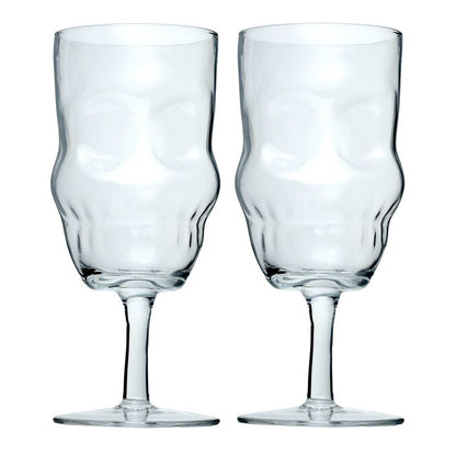 Lot de 2 Verres à Vin en Verre - Crâne