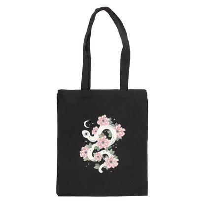 Tote bag / Sac fourre-tout en polycoton pour serpent floral