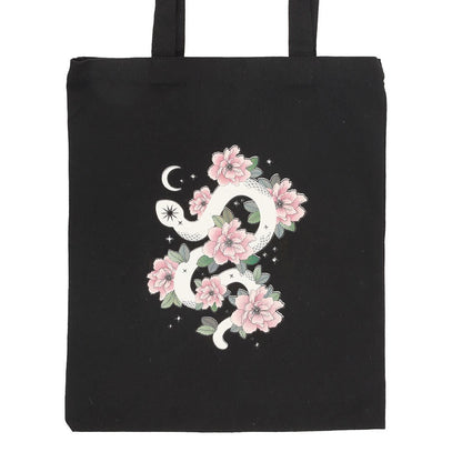 Tote bag / Sac fourre-tout en polycoton pour serpent floral