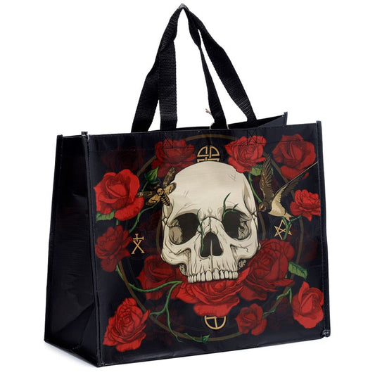 Sac de Courses en Plastique Recyclé RPET Skulls & Roses - Crâne