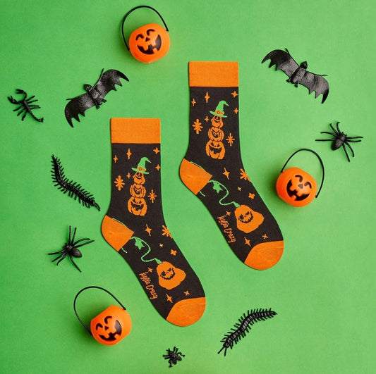 Chaussette citrouille d'halloween goth gothic witchy