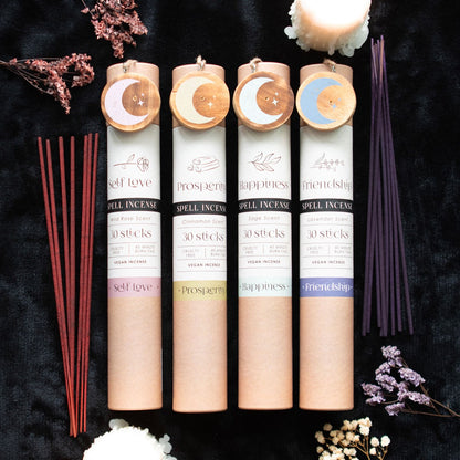 Set de 30 encens avec son support Magic spell lune rituel