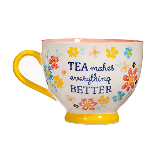 Tasse Folk Floral colorée tea time vintage rétro 