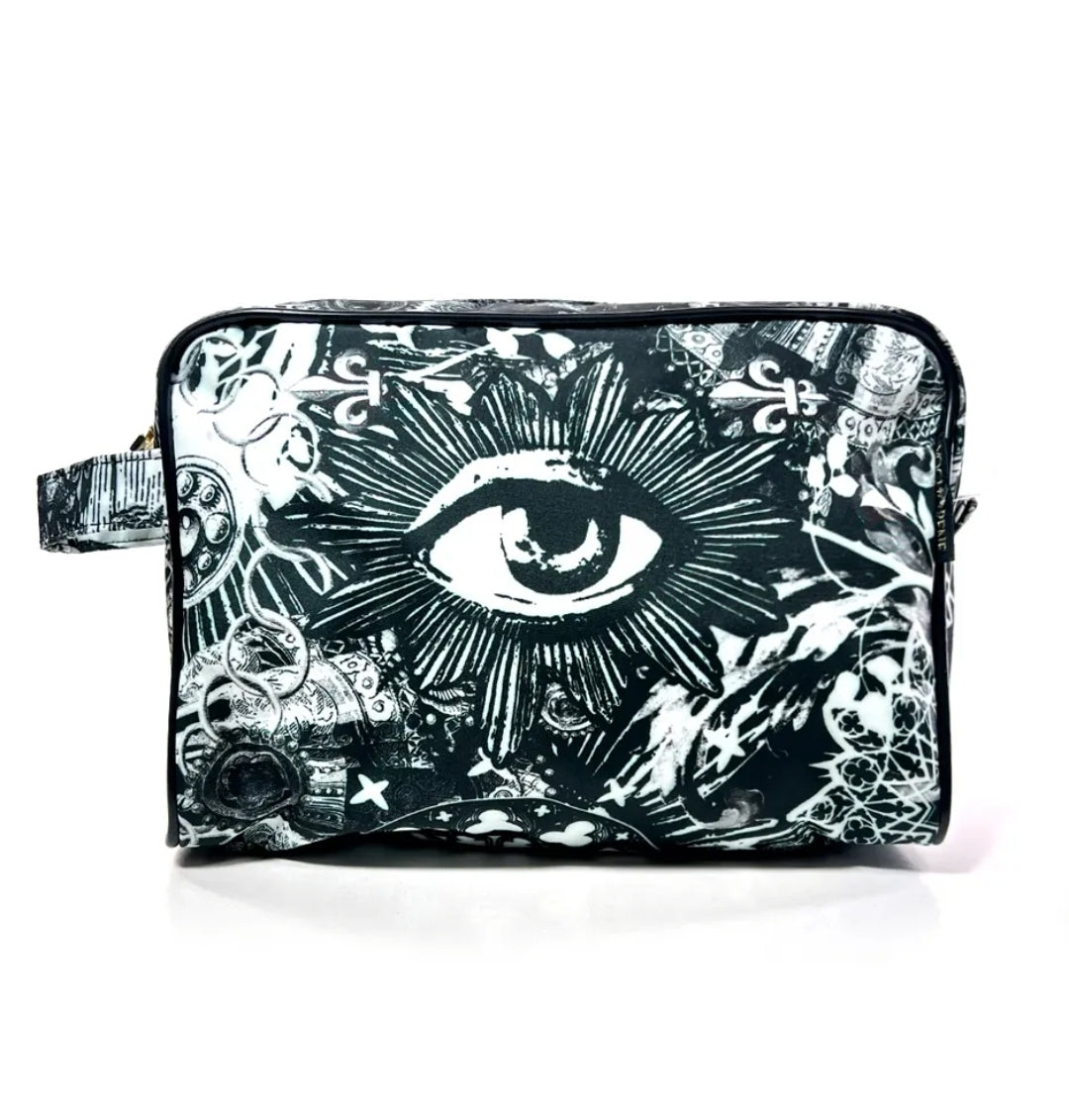 Trousse de toilette papillon noir oeil ex voto Voglio Bene