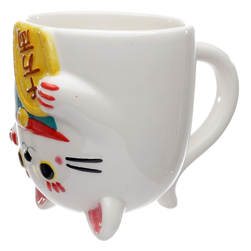 Mug Retournable Tête en Bas Maneki Neko - Chat Porte-bonheur - 500 ml