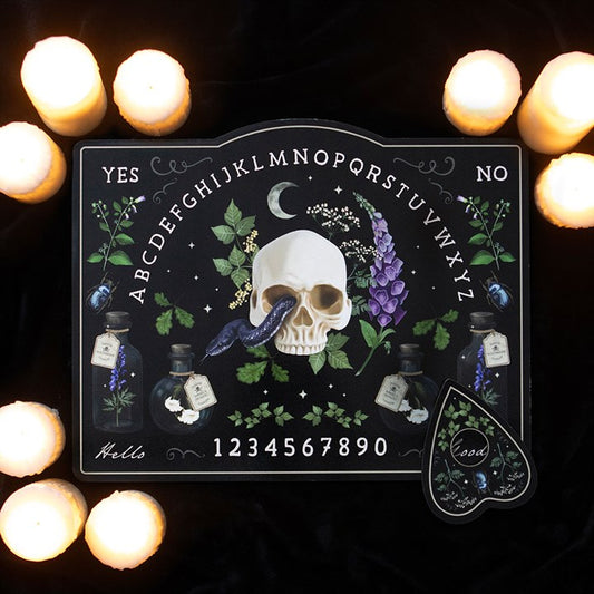 Planche de ouija crane avec serpent et fleurs gothic witchy