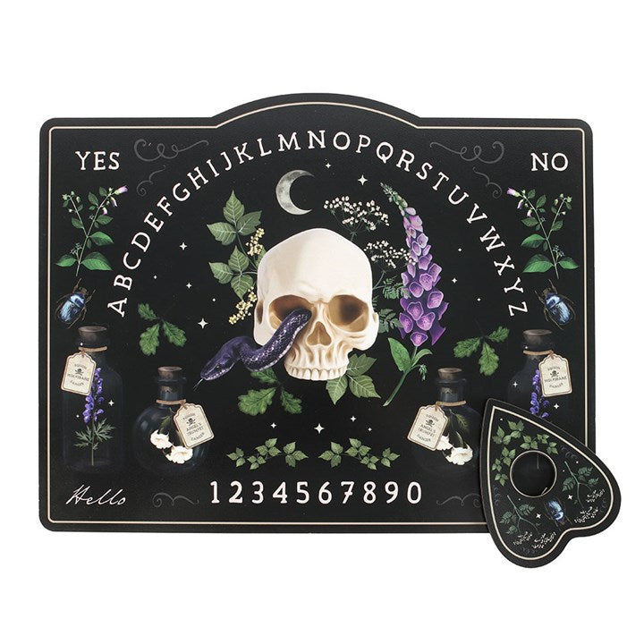 Planche de ouija crane avec serpent et fleurs gothic witchy