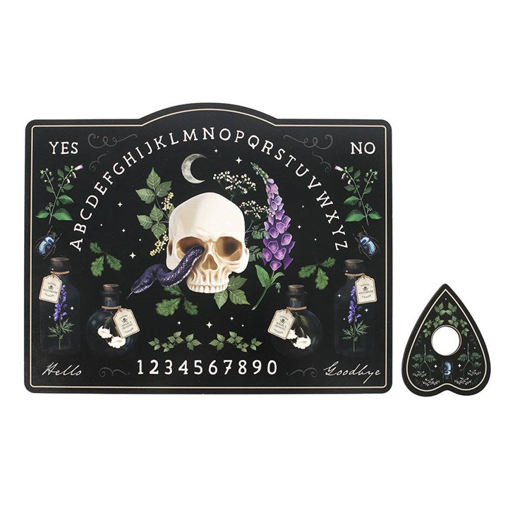 Planche de ouija crane avec serpent et fleurs gothic witchy
