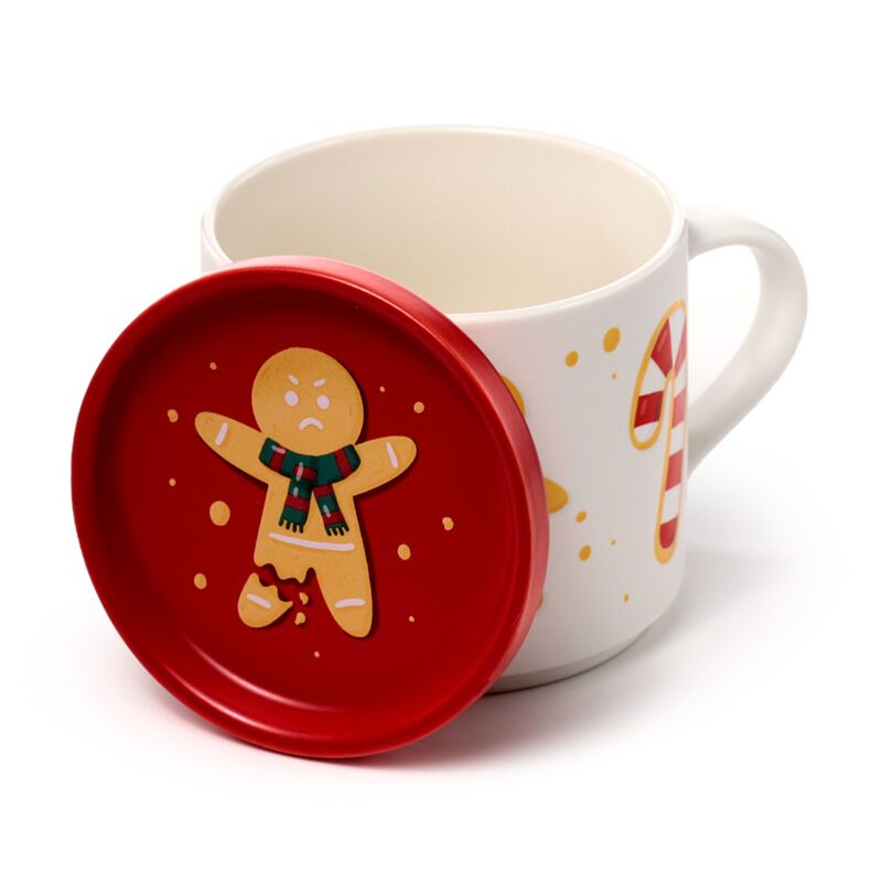 Ensemble Mug Porcelaine & Dessous de VerrePain d'épice Noël