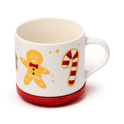 Ensemble Mug Porcelaine & Dessous de VerrePain d'épice Noël