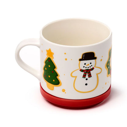 Ensemble Mug Porcelaine & Dessous de VerrePain d'épice Noël