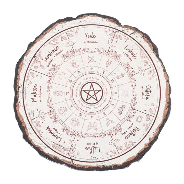 Lot de 4 sous verres imitaion bois spirituel roue russe