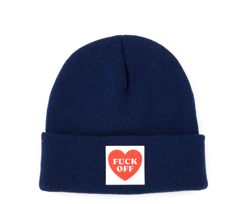Bonnet unisexe bleu marine fuck off