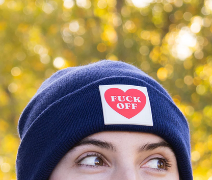 Bonnet unisexe bleu marine fuck off