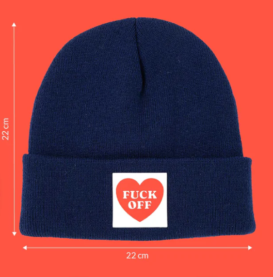 Bonnet unisexe bleu marine fuck off