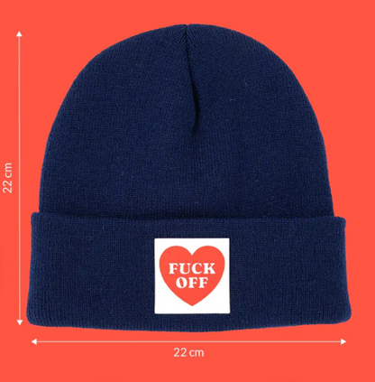 Bonnet unisexe bleu marine fuck off