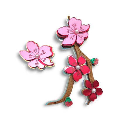 Boucle d'oreille fleur de cerisier japonaise