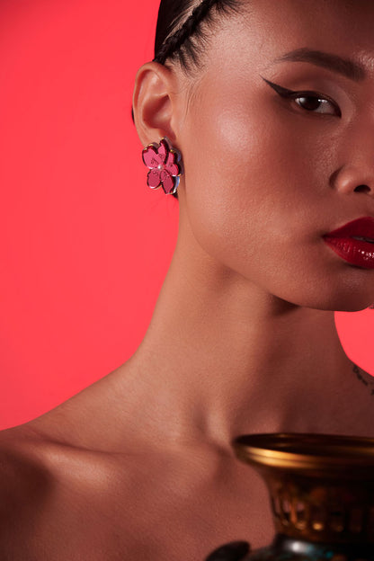 Boucle d'oreille fleur de cerisier japonaise